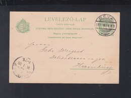 Hungary Romania Stationery 1901 Deva To Hamburg - Briefe U. Dokumente