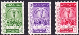 Malayan Federation SG 12-14 1959 Inauguration Of Parliament, Mint Hinged - Federation Of Malaya