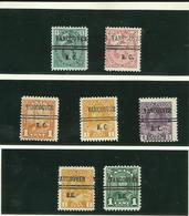 CANADA - PREO - 7 Timbres "VANCOUVER" Dont Surcharge Renversée - Precancels