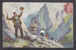 Schweiz Suisse 1906 Alpenwanderung CHOCOLAT SPRÜNGLI ZÜRICH Photographie-Verlag Wehrli AG Zürich No.9359 (Marke Defekt) - Climbing