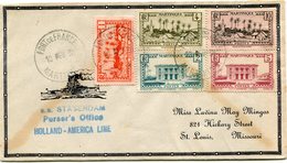 MARTINIQUE LETTRE AVEC CACHET ILLUSTRE "s;s. STATENDAM......HOLLAND - AMERICA LINE" DEPART FORT DE FRANCE 10 FEV 38..... - Brieven En Documenten