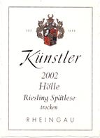 Etiket Etiquette - Vin - Wijn - Riesling - Kunstler 2002 - Riesling