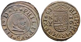 505 FELIPE IV. 16 Maravedís. 1663. Madrid S. La N De HISPANIARVM Al Revés. Tres Puntos Sobre El Busto. Cal-1399; J.S. M  - Sonstige & Ohne Zuordnung