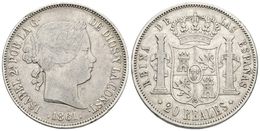 664 ISABEL II. 20 Reales. 1861. Madrid. Cal-183. Ar. 25,74g. MBC-. - Sonstige & Ohne Zuordnung