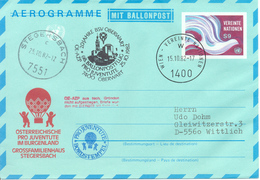 Ballonpost 1982 Entier Postal Illustre Par Ballon De Oberwart. Nº 68 - Par Ballon