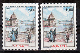 Monaco 1610 Variété Couple Visage Et Pantalon Noir Et Rose Belle époque  Neuf ** TB  MNH Sin Charnela - Varietà