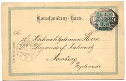 Austria 1900 5h Franz Josef Postal Card Leoben To Hamburg Germany - Briefkaarten