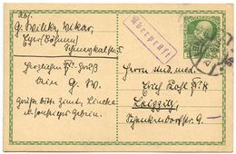 Austria 1915 5h. Franz Josef Postal Card Eben To Leipzig Germany, Censor - Postcards