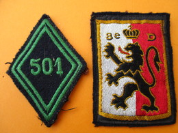 Militaria/2  Ecussons Tissu à Coudre/ Lion  Origine à Déterminer/ 501éme De Chars De Combat/ Vers 1950-60      ET201 - Stoffabzeichen