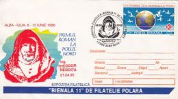 ARCTIC EXPEDITIONS, THEODOR NEGOITA, FIRST ROMANIAN AT NORTH POLE, SPECIAL COVER, 1996, ROMANIA - Expéditions Arctiques