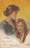 CPA SIGNED ILLUSTRATION, PHILIP BOILEAU- WHEN HIS SHIP COMES IN, MOTHER AND DAUGHTER, CENSORED WW1 - Boileau, Philip