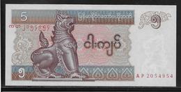 Myanmar - 5 Kyats - Pick N°70 - NEUF - Myanmar