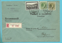 165+208+211 Op Brief Aangetekend VALEURS A RECOUVRER / POSTAUFTRAG Met Stempel LUXEMBOURG - Briefe U. Dokumente