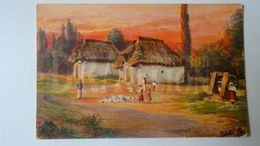 D159084 Hungarian Villages II.  - Alkonyat - Tuck  - Oilette  -1908 Hungary  Orosháza - Toorop, Jan