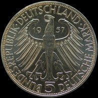 LaZooRo: Germany 5 Mark 1957 J UNC Freiherr - Silver - Commemorations