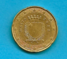 20  Centesimi  Di   EURO  - MALTA -  Anno 2008  - - Malta