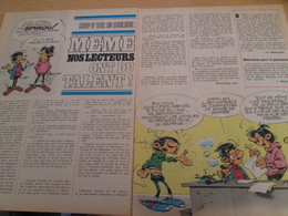 CLI518 : Pour Fans De GASTON LAGAFFE : Double Page RUBRIQUE Avec Dessins Non Repris Dans Des Albums - Gaston