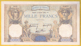 BILLET FRANCAIS - 1000 Francs Cérès Et Mercure 30.5.1940 SUP+ - 1 000 F 1927-1940 ''Cérès Et Mercure''