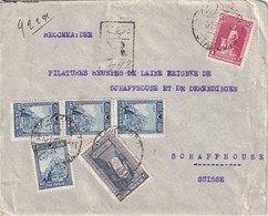 TURQUIE 1927 LETTRE RECOMMANDEE DE ISTANBUL AVEC CACHET ARRIVEE SCHAFFHAUSEN - Briefe U. Dokumente