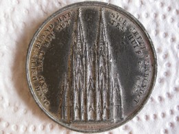 Medaille En étain Cathédrale De Cologne, 1842  Dom Ausbau KÖLN - Other & Unclassified