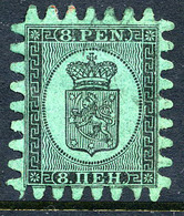 FINLAND 1866 8 P. Black/green Roulette III, Used. SG 46, Michel 6 Cx - Usados