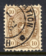 FINLAND 1881 10 P. Brown, Perforated 11, Fine Used. SG 72, Michel 15Ay - Gebraucht