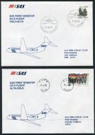 1988 Norway  2 X SAS First Flight Covers. Oslo / Alta - Briefe U. Dokumente