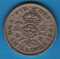 UK 2 SHILLINGS 1951 KM# 878 GEORGE VI - J. 1 Florin / 2 Schillings