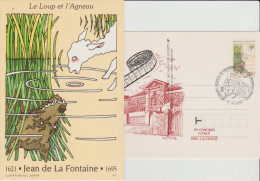 Entier Repiqué Fable De La Fontaine =1 Carte Oblitéré.1995 La Ciotat  .le Loup Et L' Agneau - Overprinter Postcards (before 1995)