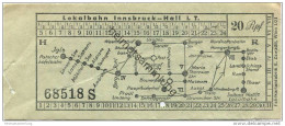 Lokalbahn Innsbruck-Hall I. T. - Fahrschein 20Rpf. - Europa