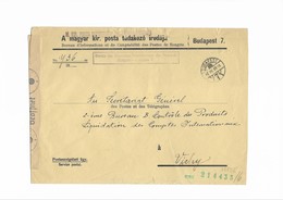 Lettre Officielle En Franchise Des Postes . Censure Allemande . Budapest 23/04/42 - Franchise