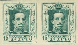 1º Y 2º Centenario. ** 315s(2) 1922. 15 Cts Verde Azulado, Pareja. SIN DENTAR (NºB285.218). MAGNIFICA Y MUY RARA. 2015 1 - Sonstige & Ohne Zuordnung