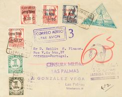 Canarias. Sobre 40hi, 40, 45, 51 1936. + 30 Cts Sobre 30 Cts Variedad SOBRECARGA INVERTIDA Y Diversos Valores. Certifica - Sonstige & Ohne Zuordnung
