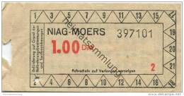 Deutschland - Moers - Niag Niederrheinische Verkehrsbetriebe AG - Fahrschein 1.00 DM - Europa
