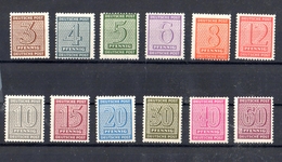 1945 SBZ Michel 126-137, ** MNH, Ziffern S. Scan - Neufs