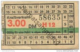 Deutschland - Berlin - DDR Kraftverkehr - Fahrschein 3.00DM - Europa