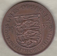 Jersey , 1/12 Shilling 1935. George V , Bronze , KM# 16 - Jersey