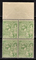 ** MONACO 1885 / 1914  - BLOC DE 4 TP /  Y.T. N°  22 - NEUFS** - Nuevos