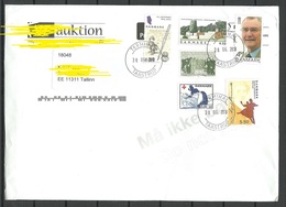 DENMARK Dänemark 2018 Cover To Estonia With Many Nice Stamps Queen Castle Boat Postman - Lettere