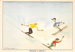 Ski Humour Illustrateur Poisson Style Samivel - Samivel