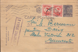 KING MICHAEL STAMPS, CENSORED BRAILA NR 8, WW2, KING MICHAEL PC STATIONERY, ENTIER POSTAL, 1944, ROMANIA - Cartas & Documentos