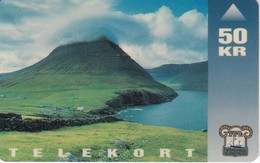 TARJETA DE LAS FEROE DE 50 KR DE UN PAISAJE - Faroe Islands