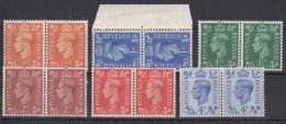 Great Britain 1950/1951 Mi#245 And Mi#246-250 Mint Never Hinged Pairs - Unused Stamps