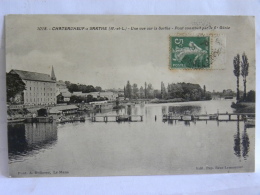 CPA (49) Maine Et Loire - CHATEAUNEUF Sur SARTHE - Une Vue Sur La Sarthe - Pont Construit Par Le 6è Génie - Chateauneuf Sur Sarthe