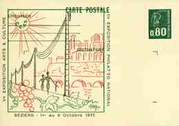 Entier Postal De 1976 Sur CP Avec Timbre "0,80 Marianne De Béquet" Et Repiquage Commémoratif - Overprinter Postcards (before 1995)