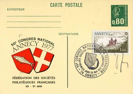 Entier Postal De 1976 Sur CP Avec Timbre "0,80 Marianne De Béquet" Et Repiquage Commémoratif - Overprinter Postcards (before 1995)