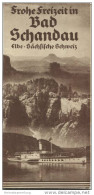 Bad Schandau 1936 - Faltblatt Mit 6 Abbildungen - Auf Der Innenseite Eine Gemalte Luftaufnahme 30cm X 55cm Signiert Rudo - Saxe