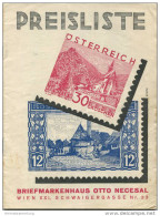 Briefmarkenhaus Otto Necesal Wien XXI Schwaigergasse - 16 Seiten Preisliste 1934 - Deutsch (bis 1940)