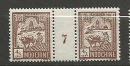 INDOCHINE N° 126 Millésime 7 NEUF*  TRACE DE CHARNIERE TB / MH - Unused Stamps