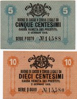 ITALIA -BUONO DI CASSA VENETA DEI PRESTITI-1918-5,10 CENTESIMI P-M1,M2-UNC - Buoni Di Cassa